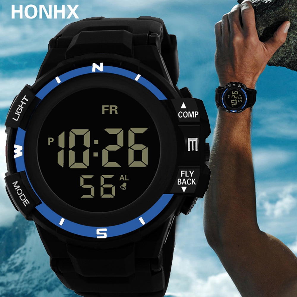 Heren Outdoor Horloges Waterdichte Digitale Led Display Alarm Datum Horloges Mannelijke Sport Elektronische Pols Klok Relogios Masculinos