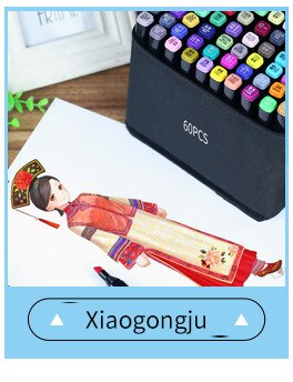 Touchcool12/24/30/40/60/80 Kleuren Pen Marker Set Dual Head Sketch Markers Borstel Pen Voor manga Animatie Art Supplies