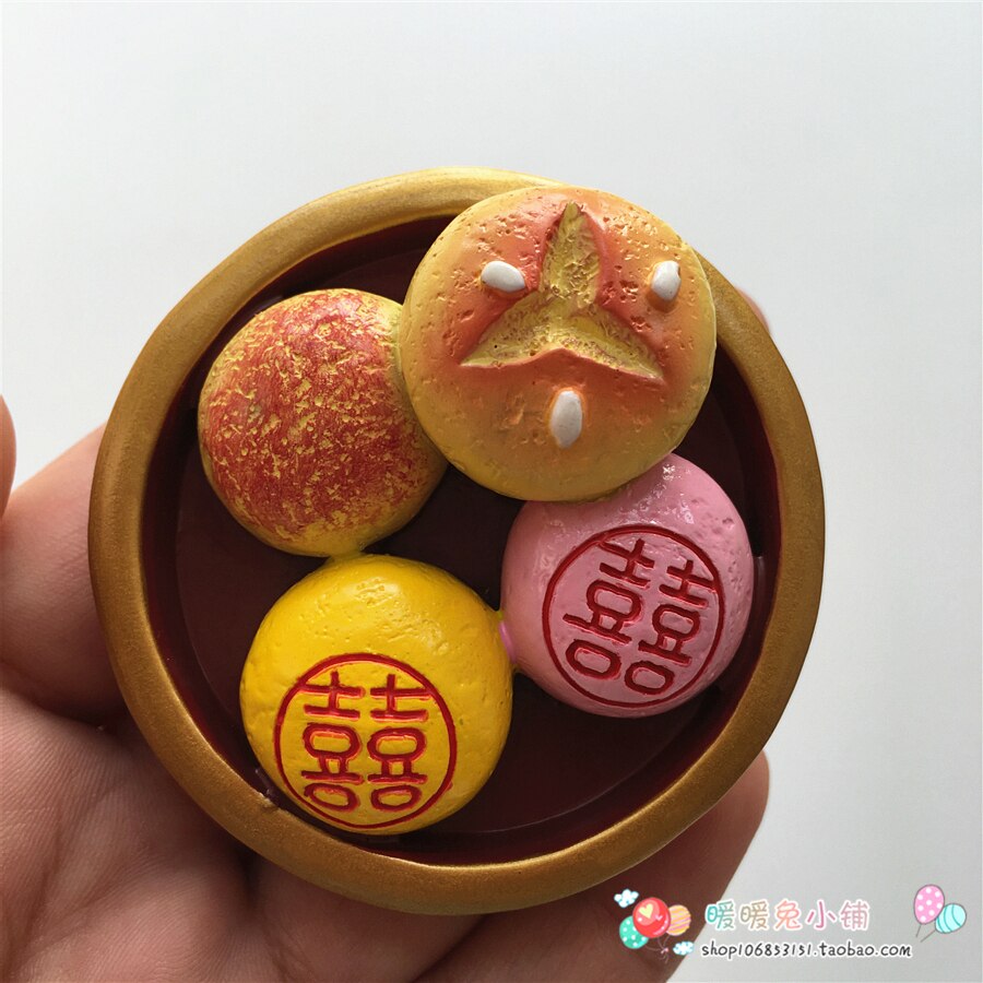Hong Kong married female cake snack wedding resin refrigerator stickers stereo magnet