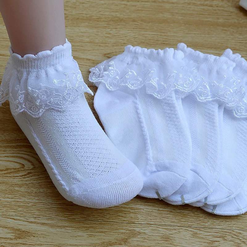 Baby Mädchen Socke Baumwolle Spitze atmungsaktiv TUTU Socken Rüschen Knöchel 