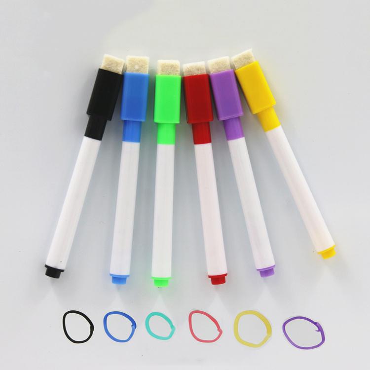 6 Stks/set Magnetische Whiteboard Pen Uitwisbare Droog White Board Markers Magneet Schoolbenodigdheden Briefpapier: 6 Color