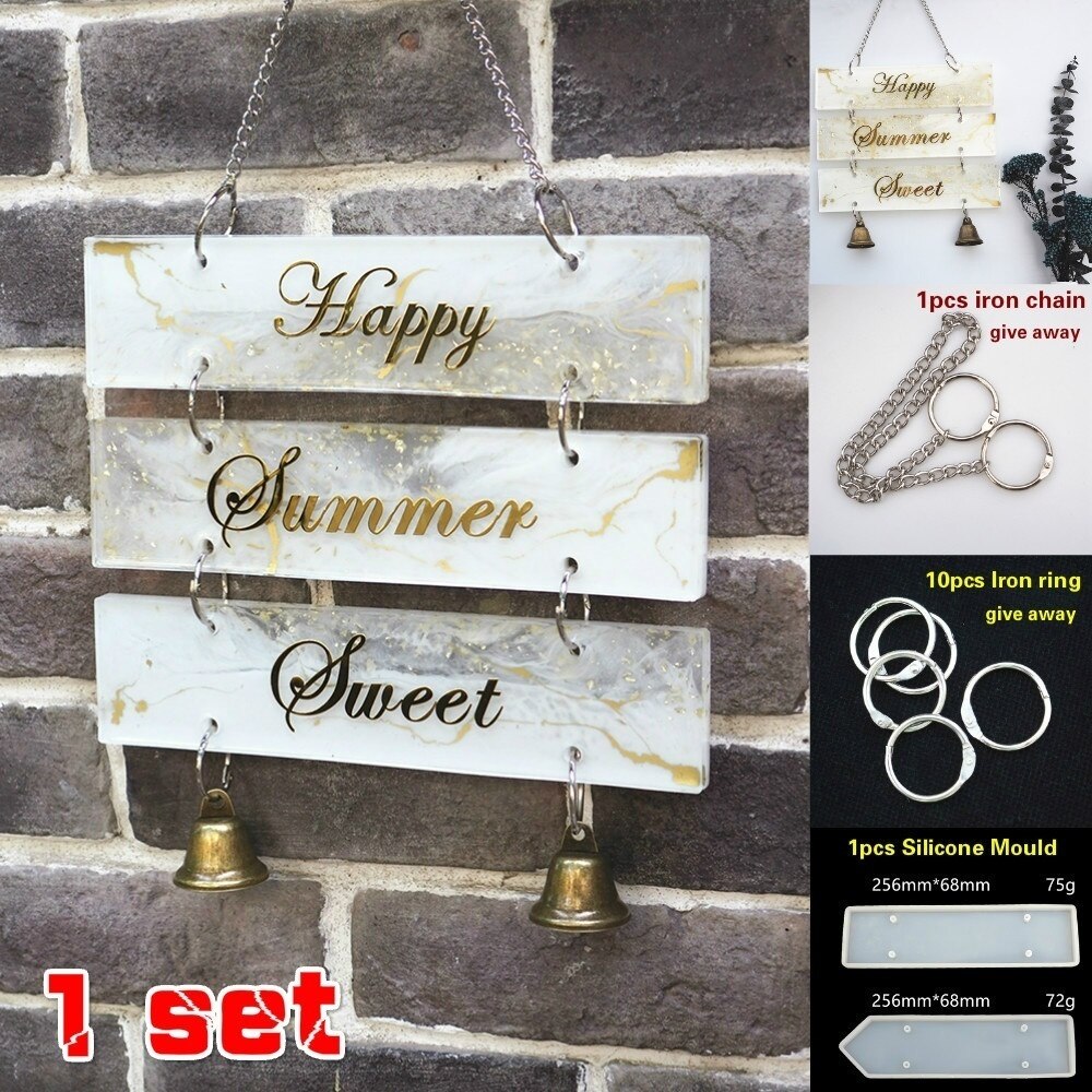 1 Set Handmade Clear Silicone Indicator Signs Welcomes Card Epoxy Resin Mold DIY Door Number Plate Resin Mold Art Crafts Tools