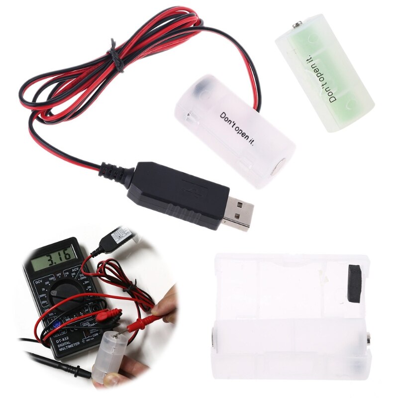 LR14 C Battery Eliminator USB Power Supply Replace 1 to 4pcs 1.5V C Cell Battery for LED Lamps Toys Electronic Devices