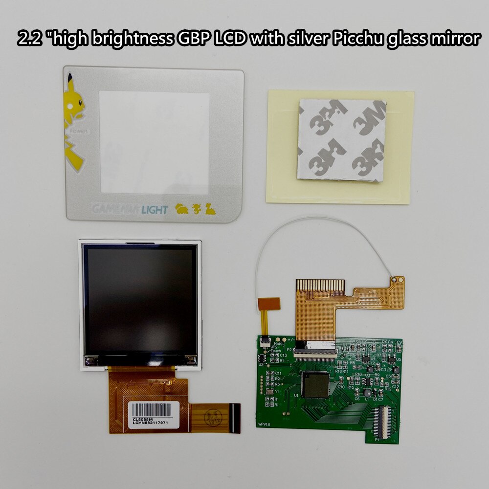 2,2 "hohe licht bildschirm GBP LCD für Nintendo Gameboy tasche GBP hintergrundbeleuchtung LCD bildschirm GBP hohe helligkeit LCD GBP hinterleuchtet LCD: 2.2 GBP Silber- PK