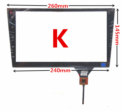 For Car DVD GPS Navigation Central Control Multimedia Capacitive Digitizer Touch Screen Panel Glass: Style K