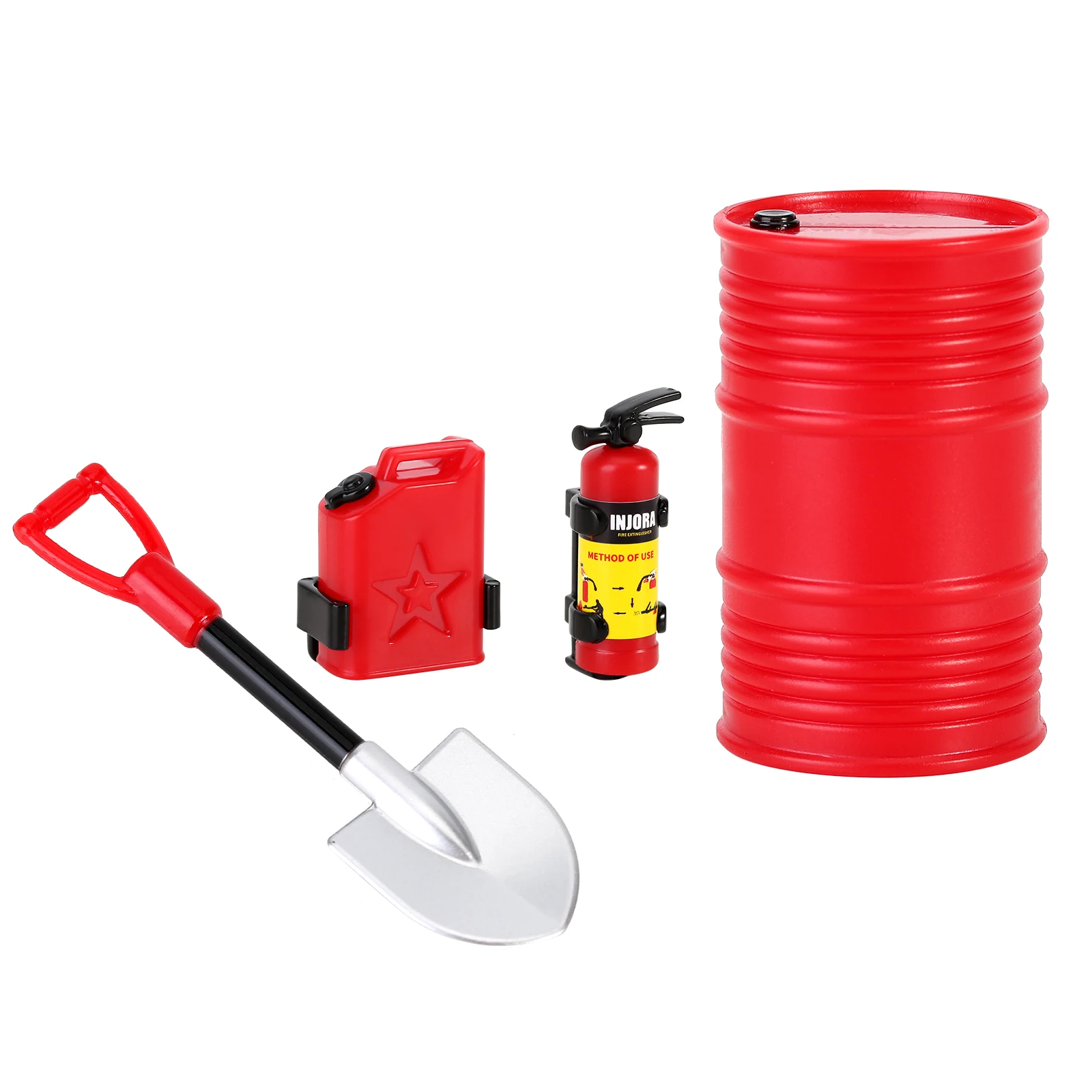 INJORA-extintor de incendios con decoración moldeada, pala para tanque de combustible, tambor de aceite para coche trepador de control remoto TRX4M SCX24 FCX24 Enduro24 1/18 1/24: Morado