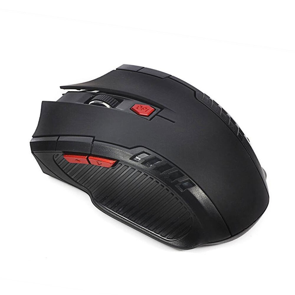 Mysz bezprzewodowa 2.4G Odbiornik USB 6 przycisków Profesjonalne myszy optyczne bezprzewodowe Mysz USB z prawym przewijaniem do laptopa PC Gamer: Black