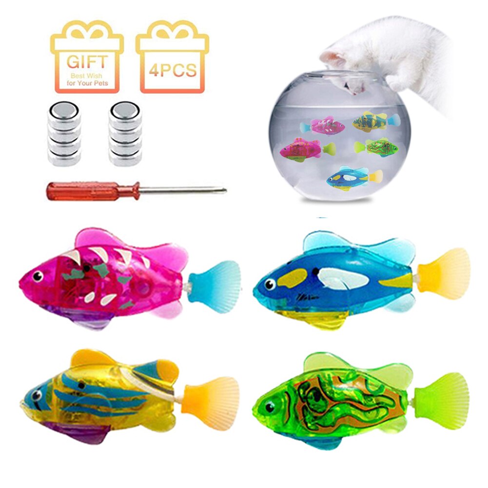 4 stücke Flash Schwimmen Elektronische Fisch Kinder Bad Spielzeug Schwimmen Induktion Robotic Fisch Spielzeug Kinder Kinder Bad Spielzeug Angeln Tank decor: 4pcs fish toys