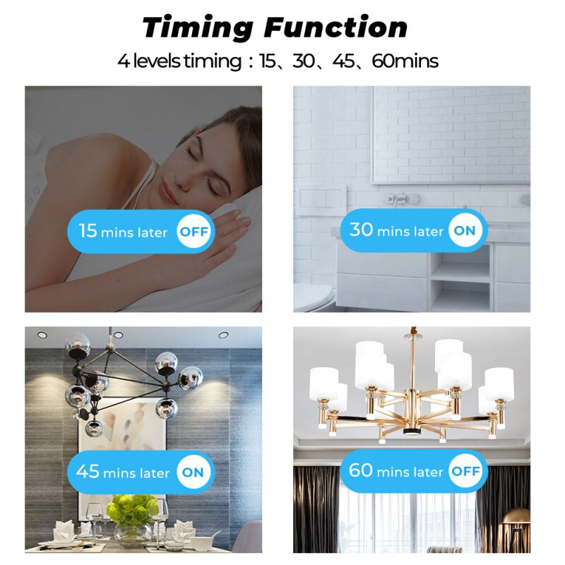 16A Mini 433MHZ Wireless Switch Module Support 2-way Control Timing Function On-off Switch With Wireless Remote Controller