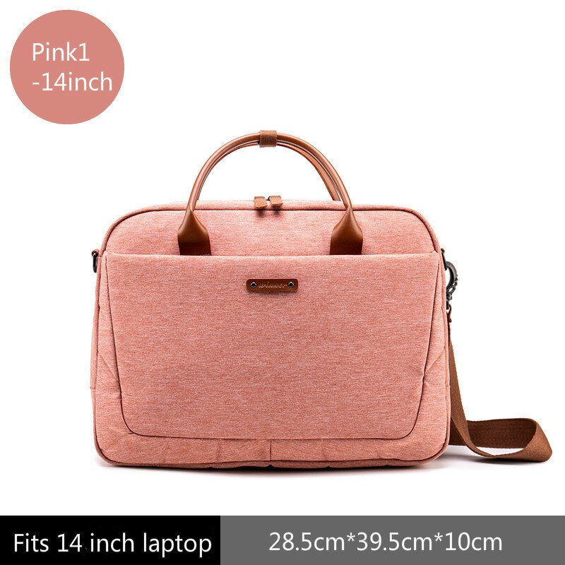 Briefcases Women Handbags Work Office Laptop Bags For Men Business Shoulder Messenger Bag Travel Bags Briefcase: Pink1 14inch