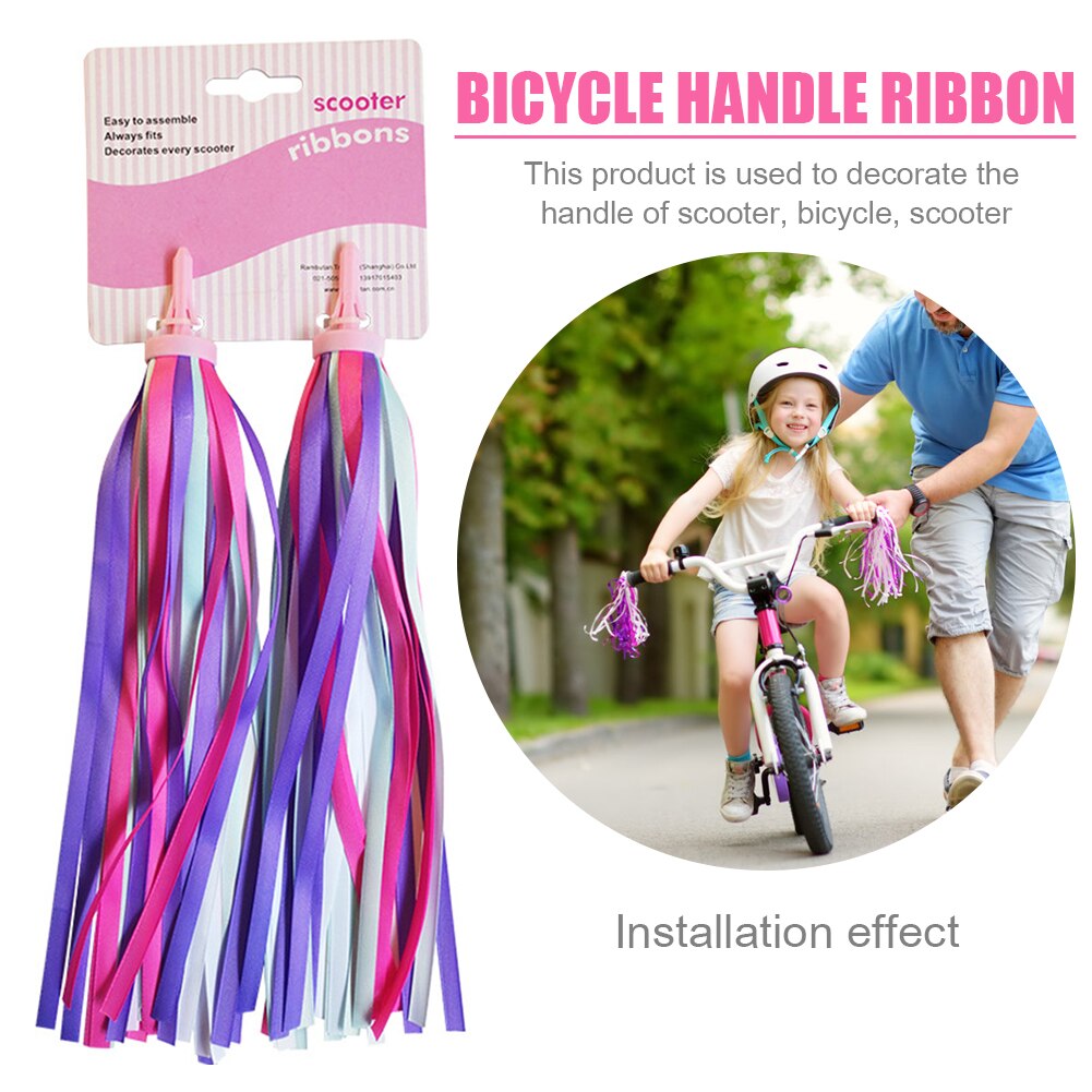 2 stk kvastbånd cykeltilbehør børn børn cykelindretning bånd cykelstyr farverige kvaststrømper