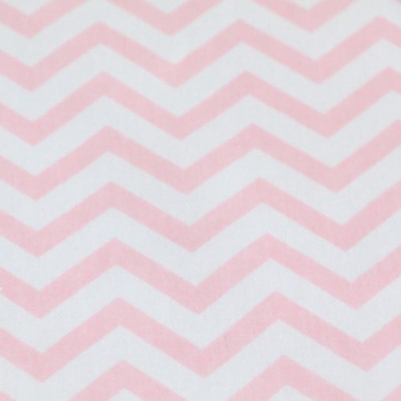 Tela de algodón de 160CM x 50CM con dibujos animados de flamenco, rosa y azul, telas de cheurón de piña para cuna DIY, tejido de costura con cojín: pink chevron
