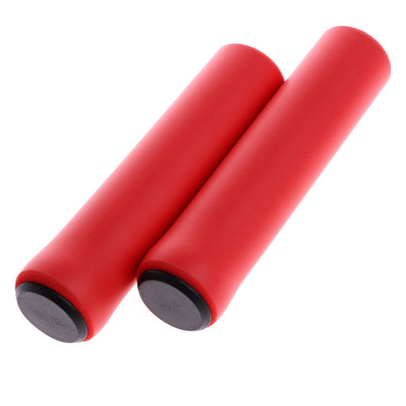 1 Paar Soft Foam Siliconen Spons Fietsstuur Gear Grip Mtb Bike Hoge Dichtheid Ultralight Handvat Bar Anti-Slip fietsonderdelen: Red