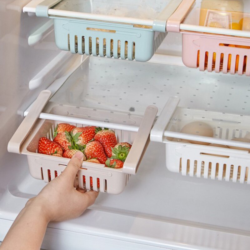 Estante para congelador, separador de ahorro de frigorífico, espacio de almacenamiento duradero, organizador de fruta, soporte para vegetales, cajón, estante para nevera