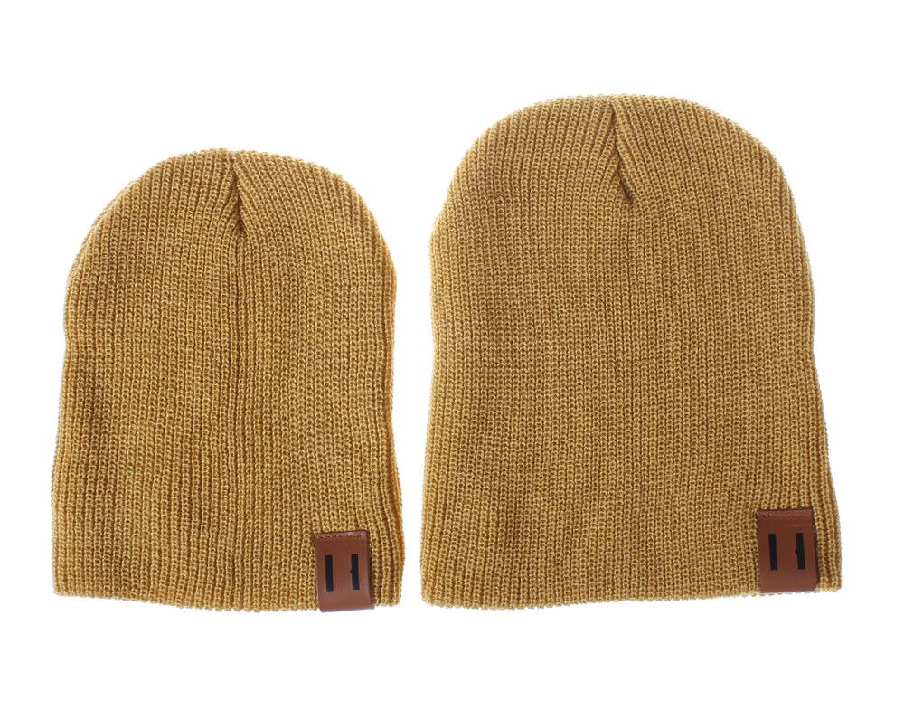 Heren dames meisjes jongens schedelmuts mutsen skimutsen mutsen effen unisex muts herfst winter wolmixen zachte warme gebreide muts: Volwassen geel