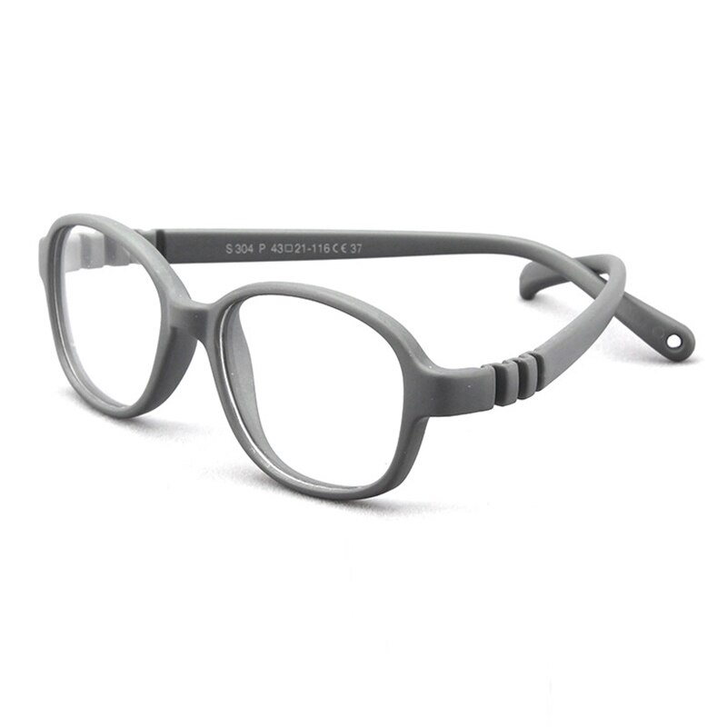 AIMISUV 2022 Oval TR90 Flexible Ultralight Silicone Glasses Frame Kids Round Optical Clear Eyeglasses Children UV400: C3Gray