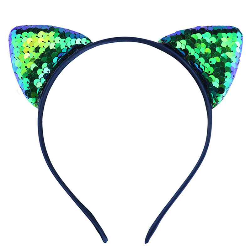 Paillettes réversibles oreilles de chat bandeau brillant chat oreille cheveux cerceaux mignon Bling bandeau cheveux accessoires pour femmes filles quotidien andParty: 15