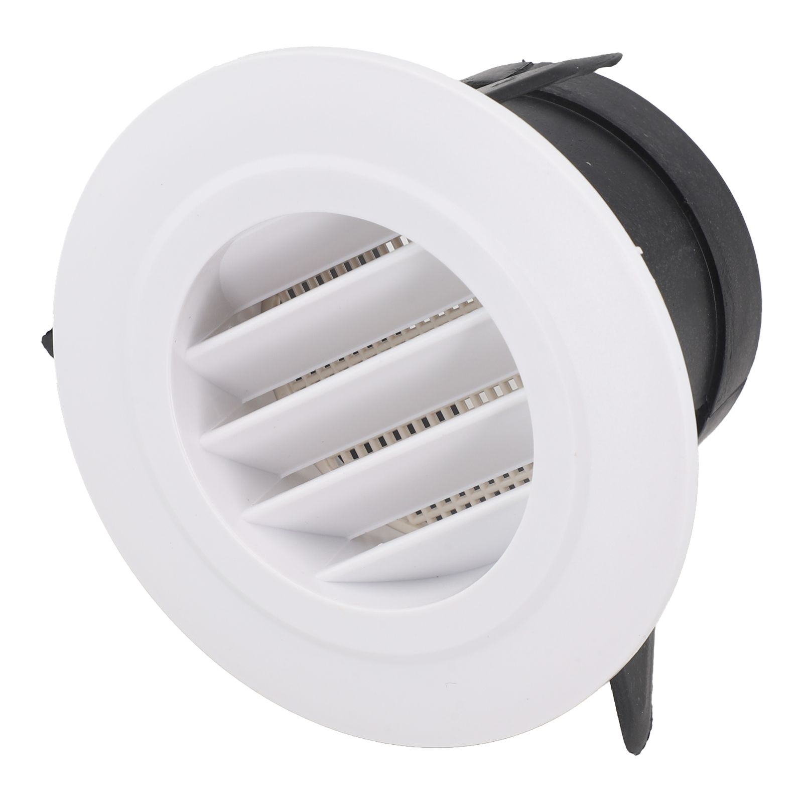 1pcs 75/100/125/150/200mm Duct Vents Round Louvered Vents Interior ABS Grille Ventilation Wall Vent Covers Adjustable: black