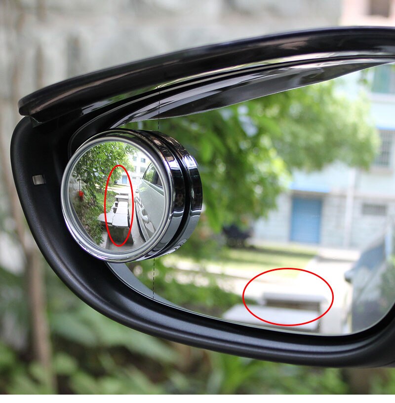 Bilstyling 2 st/lot universell förare 2 sidor vidvinkel rund konvex bil fordonsspegel döda vinkeln auto bakåtblick för alla bilar
