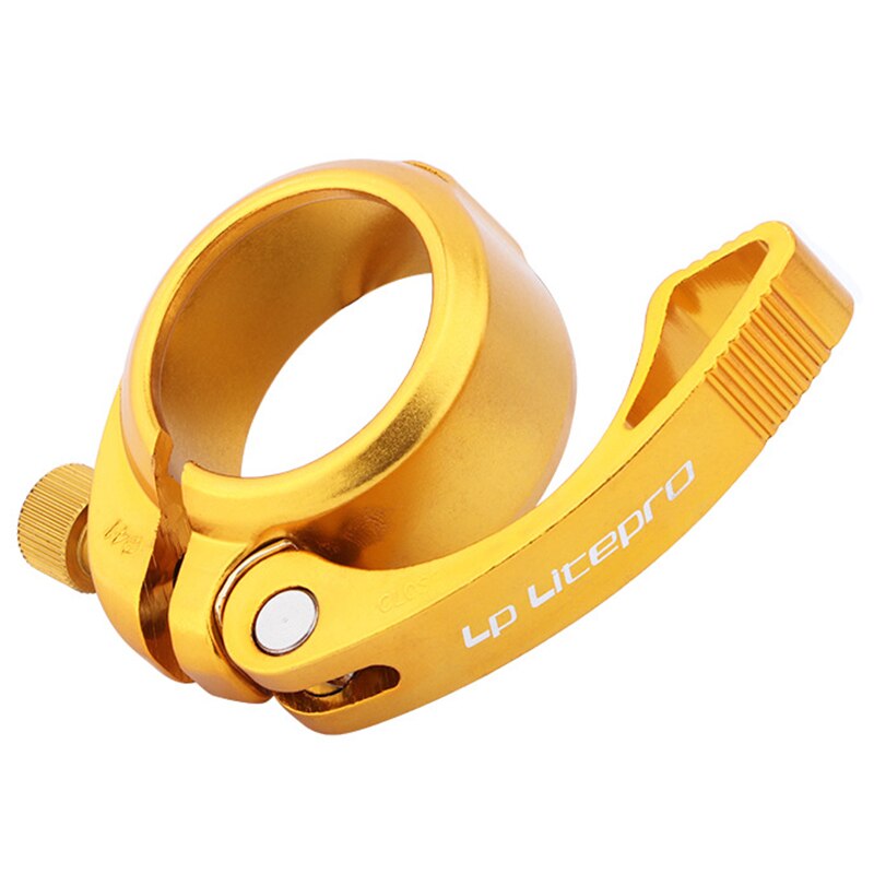 41Mm Fiets Zadelpen Klem Zadel Buis Quick Release Aluminium Vouwfiets Seat Klemmen Qr Voor 33.9Mm Zetel post Jc: Gold