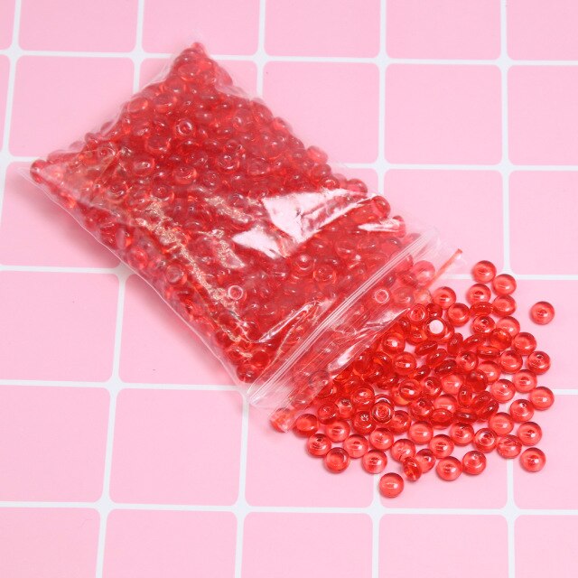 Colorata Aggiunta Acquario Perline Per Slime Palle Pendenti E Ciondoli Forniture Slimes Accessori Craft Stucco Fai Da Te di Riempimento Giocattoli Per I Bambini: 30g Red