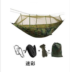 Dubbele Outdoor Persoon Reizen Camping Opknoping Hangmat Bed W/Klamboe Set: Caflae
