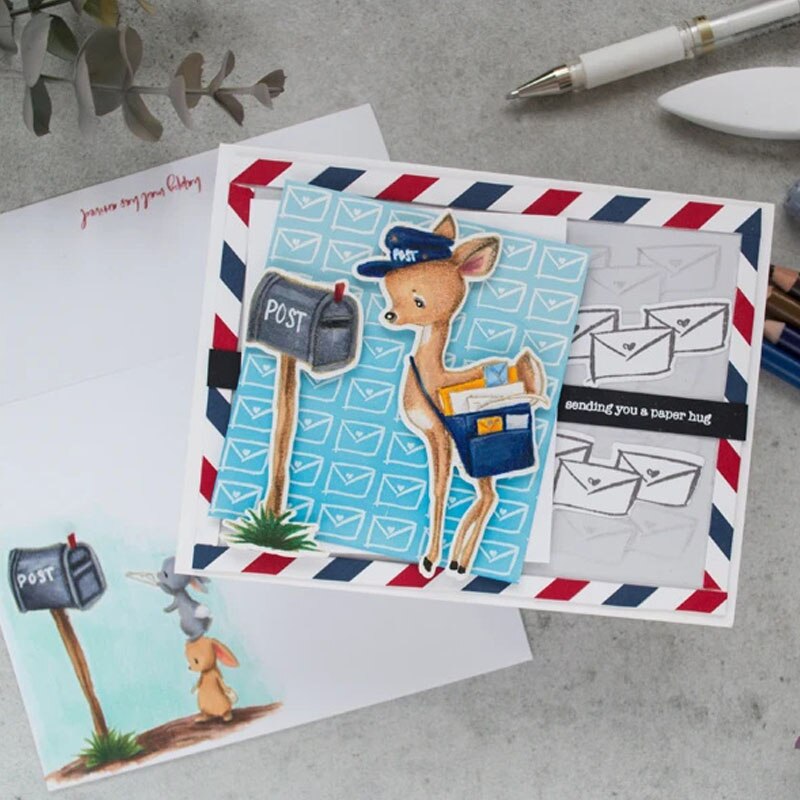 Post Briefträger Klar Briefmarken Koordination Schneiden stirbt für DIY Scrapbooking Karten Silikon transparent Stempels Neue
