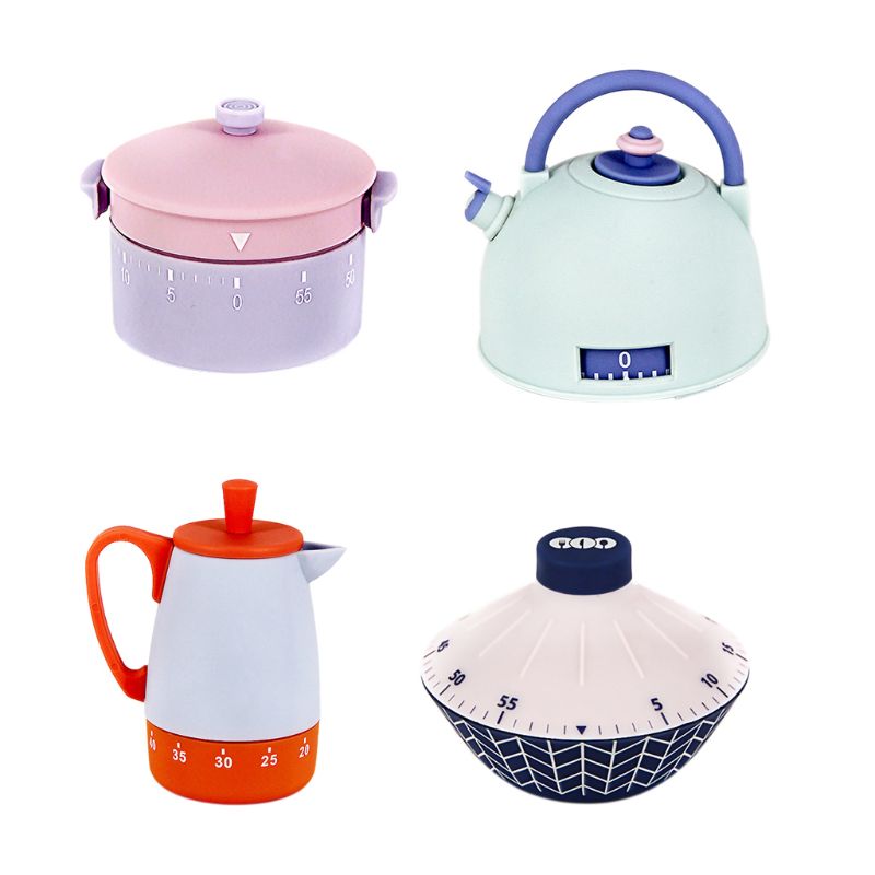 Cute Kitchenware Shape Mechanical Kitchen Timer Loud 60 Minutes Time Interval