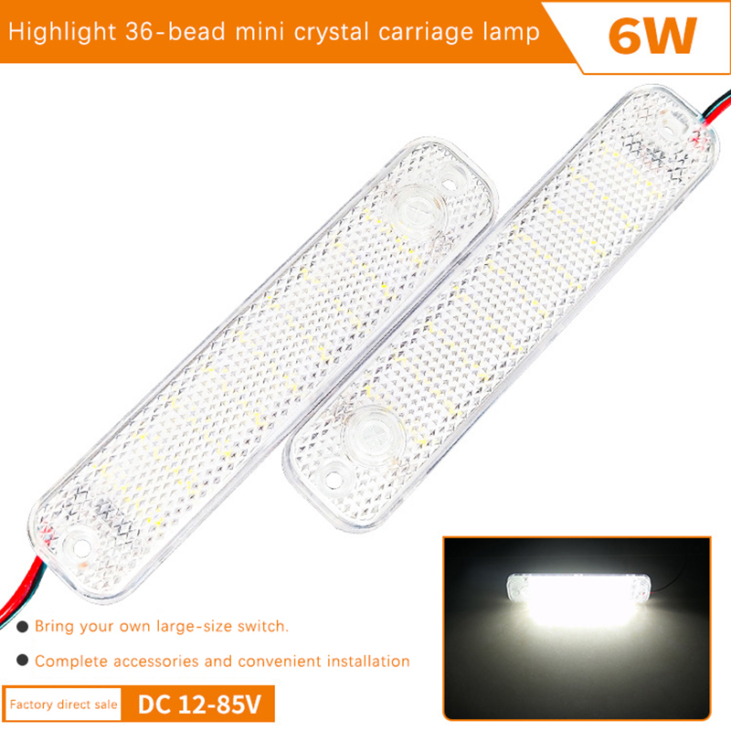Led-kupelys til bil, 36 led-lys til 12v-85v lastebiler, innvendig lys med bryter, nattlesing i taklampe for bobiler, marine billamper