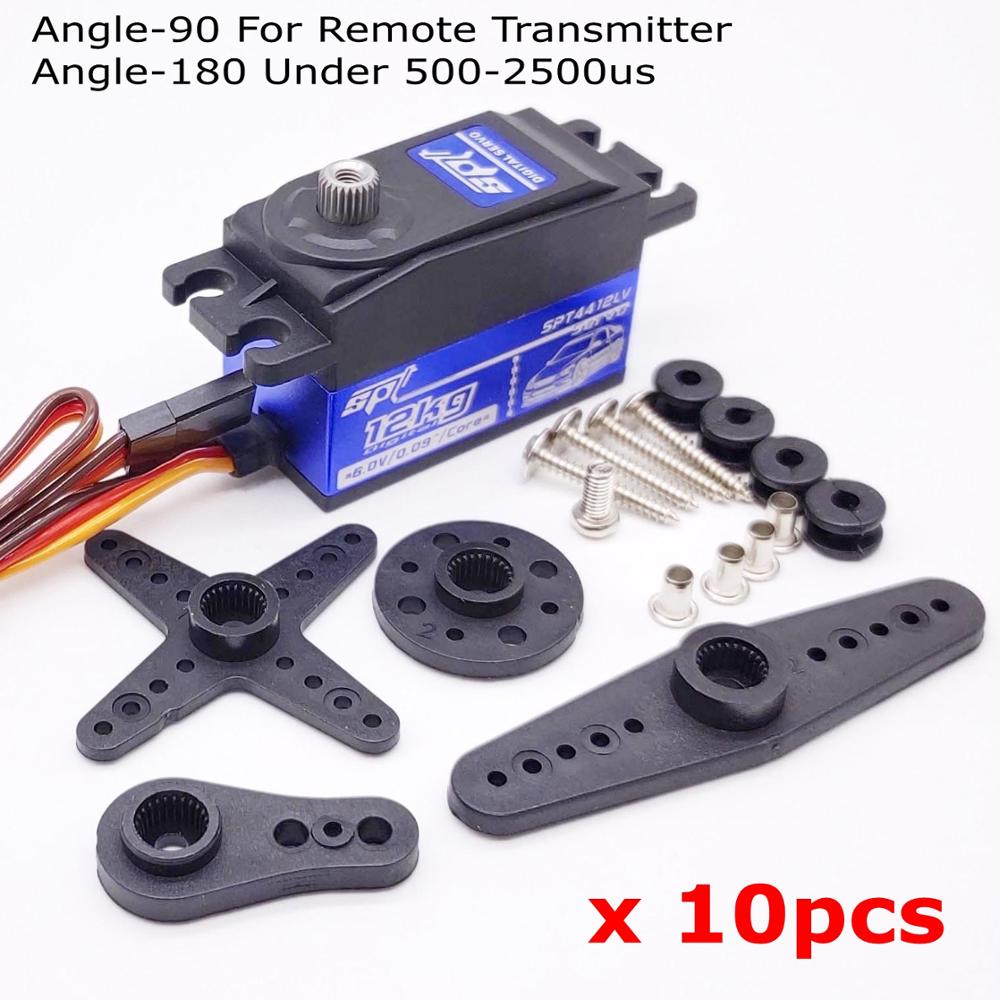 Spt 4412lv 12kg grote koppel metalen tandwiel standaard digitale laag profiel servo 1:10 rc auto vliegtuig robotarm 180 320 hoek