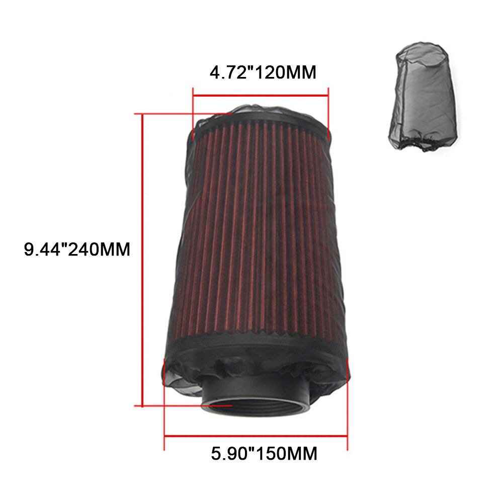 Filtro de entrada de aire de coche de 24cm de largo, cubierta protectora a prueba de aceite y polvo para filtro cilíndrico de entrada de aire de alto flujo, RS-OFI048