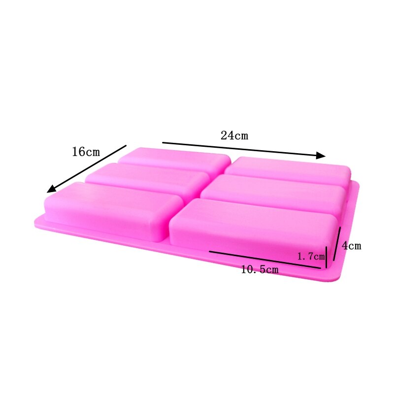 Rectangle Silicone Soap Mold 6-Cavity Handmade Soap Making Mould