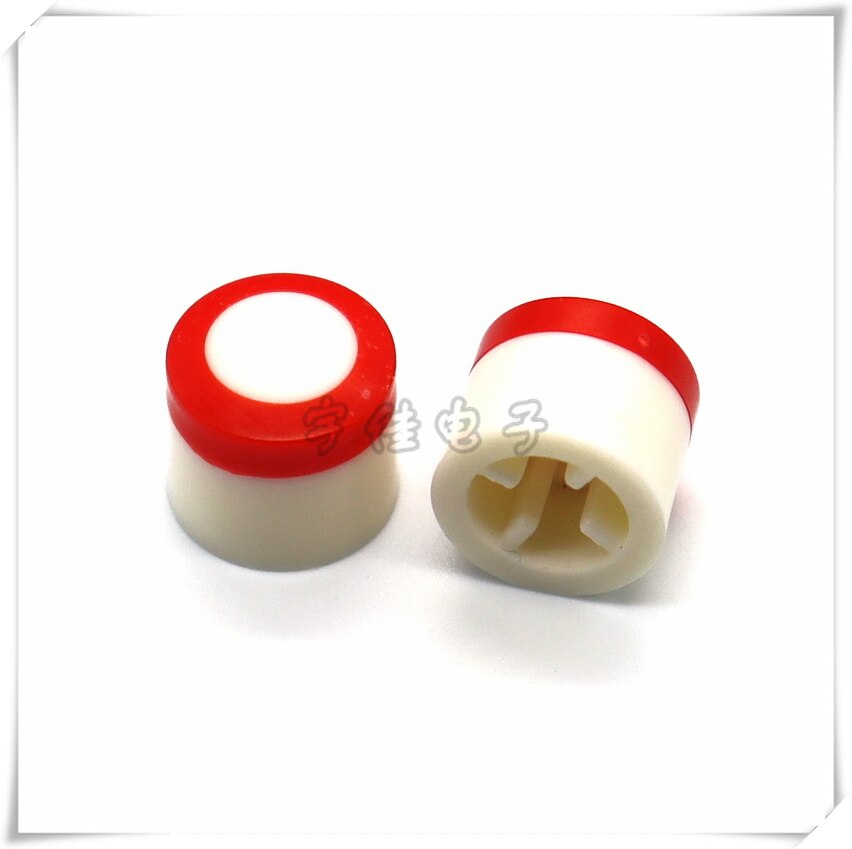 Tapa de llave de plástico de dos colores de 10 × 9MM, 5 piezas, adecuada para tapa de interruptor de autobloqueo de cabeza redonda/tapa de llave de alimentación de Cabeza Cuadrada: White and red