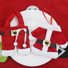 Christmas Party Servies Levert Desktop Decoratie Mes Set Kerst Bestek Set Kerstman Kleding