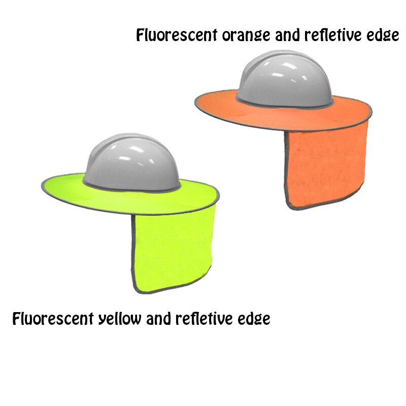 Sombrilla fluorescente para construcción al aire libre, sombrero duro de seguridad, protección para el cuello, cascos de protección