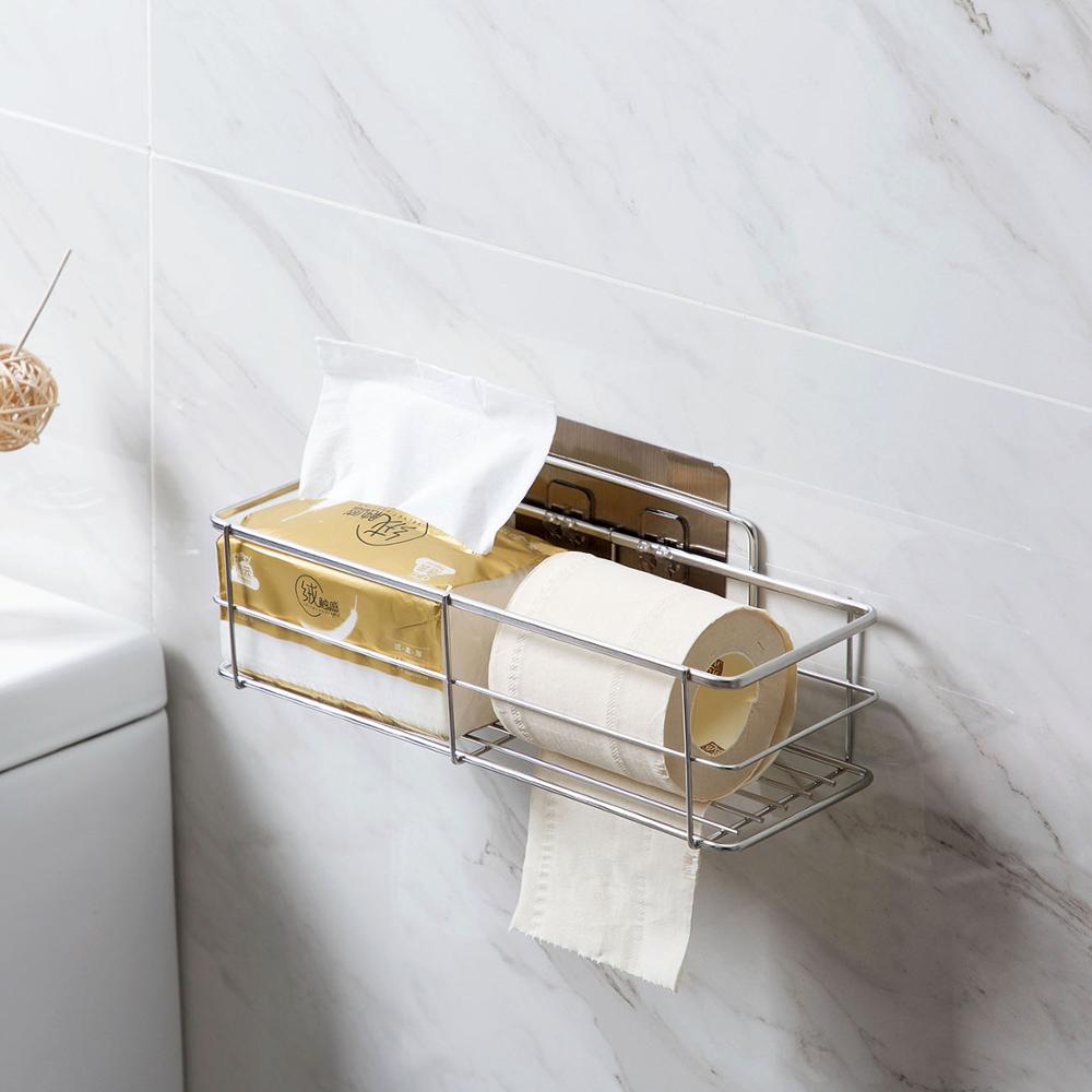 304 rustfrit stål badeværelseshyldeholder brusekabine kosmetisk shampoo holder kurv væg hylder badeværelse organisator