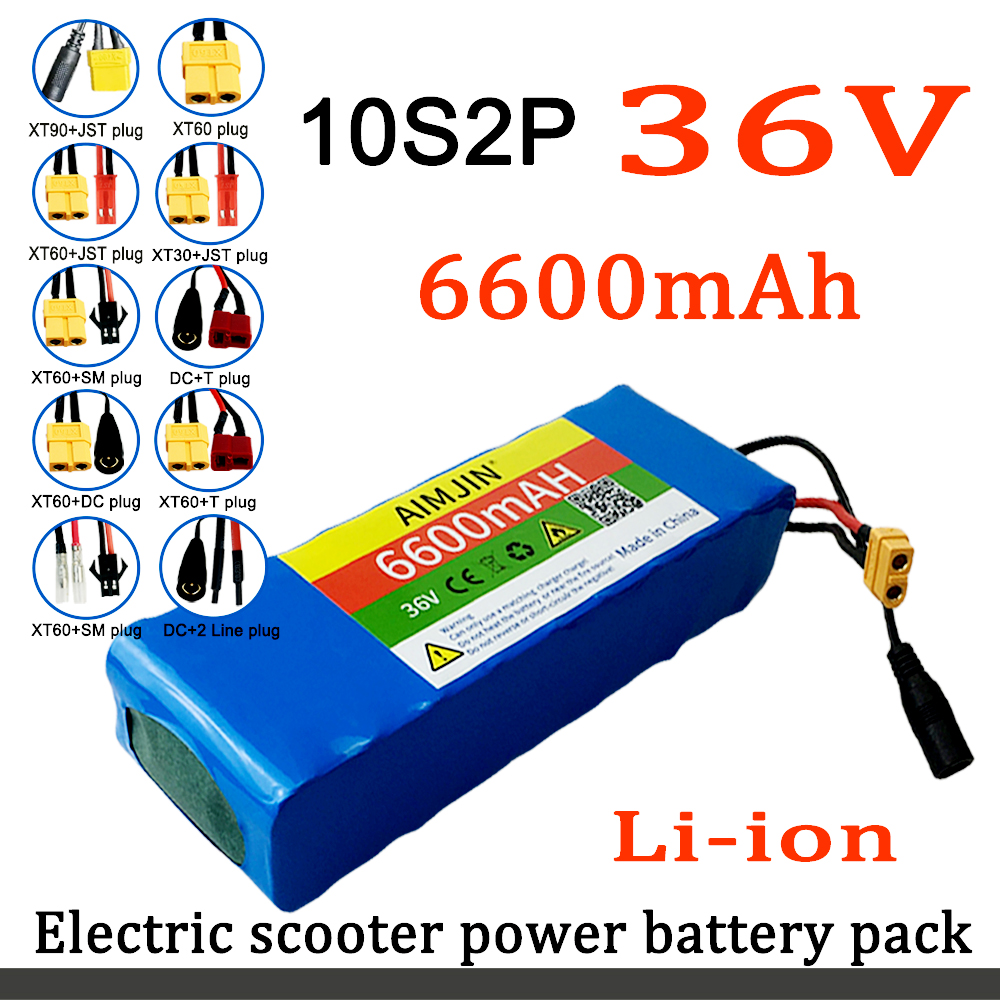 10S2P 36V 18650 6.6Ah Lithium Battery Pack Built-in BMS,For Electric 36V Scooter Bicycle