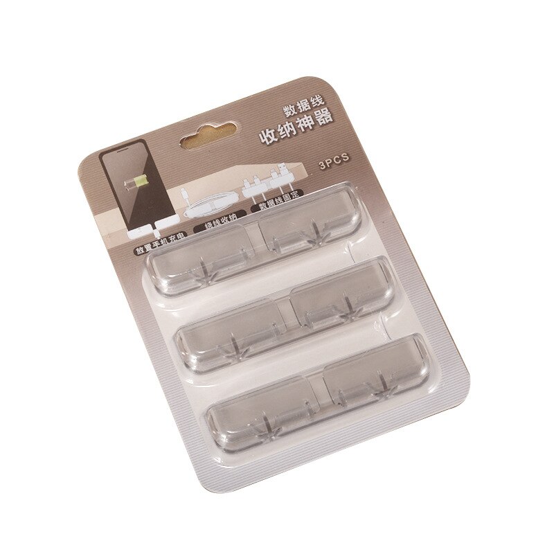 Kabel Organisator Kabelhaspel Desktop Management Clips Self-Steken Kabel Houder Voor Muis Toetsenbord Hoofdtelefoon Draad Opslag Rekken: 01 Transparent black