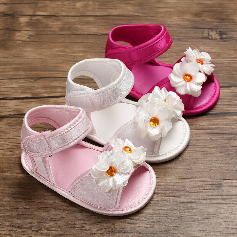 PUDCOCO Novos Infantil Meninas Da Criança Do Bebê Sandálias de Sola Macia Linda Princesa Flor Velcro Casuais Sapatos Tamancos 0-18 M