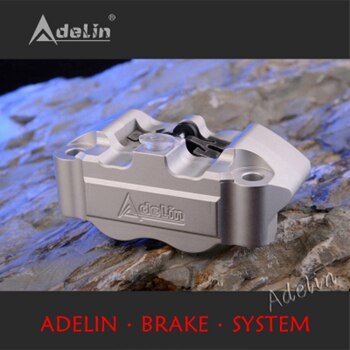Adelin Offizielle ADL-4 Motorrad Hydraulische Bremssättel Universal- 82mm 4 kolben bremssattel für motorrad bremse System: Silber-
