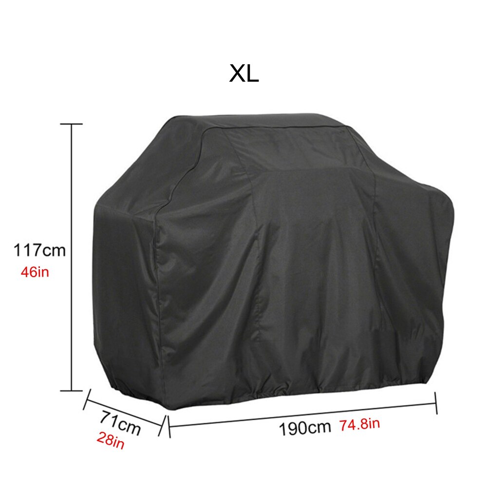 7 größen Schwarz Wasserdicht BBQ Abdeckung Grill Zubehör Grill Abdeckung Anti Staub Regen Gas Holzkohle Elektrische Grill Grill Abdeckung: XL