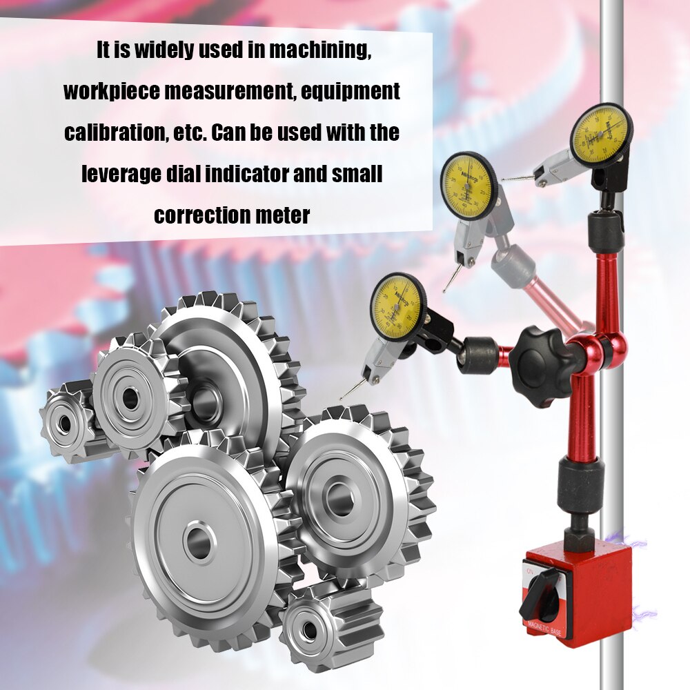 Waterproof Leverage Dial Indicator 0.8mm 10mm Range Shockproof Magnetic Stand Base Holder Dial Test Dial Comparator 0.01mm