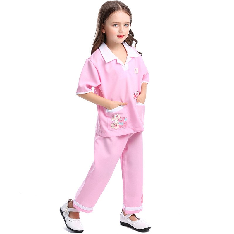 Umorden Purim Carnaval Party Halloween Kostuums Blauw Roze Pet Dierenarts Arts Kostuum Voor Meisjes