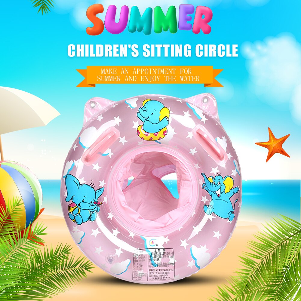 Baby Inflatable Swimming Rings Seat Summer for Kids Infant Float Swimming Circle W/ Dual Handle Party Water Toys for 6-36 Months