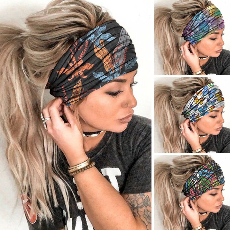 Tulband Hoofdband Zweet Band Elastische Sport Haarbanden Head Band Yoga Hoofdbanden Hoofddeksels Headwrap