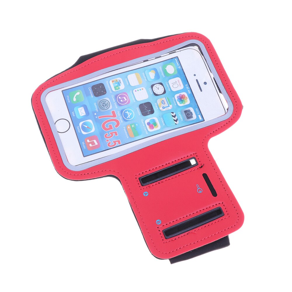 5.5 Inch Universal Arm Band Case Waterbestendig Sport Armband Touch Screen Running Oefening Multifunctionele Telefoon Case (Zilver-G: Red