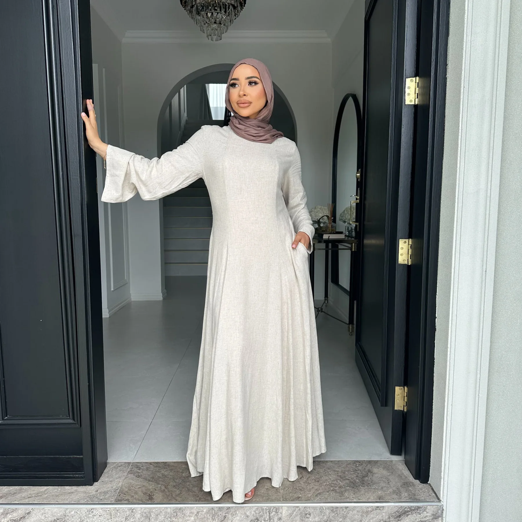 Roupas para mulheres muçulmanas sólido robe malaio turquia dubai zíper cardigan robe moda simplicidade vestido de verão abayas para mulher