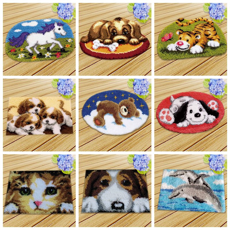 Prajna mignon animaux tapis couture loquet crochet Kits toile tricot tapis crochet point de croix Fomiaran pour couture bricolage Handmades