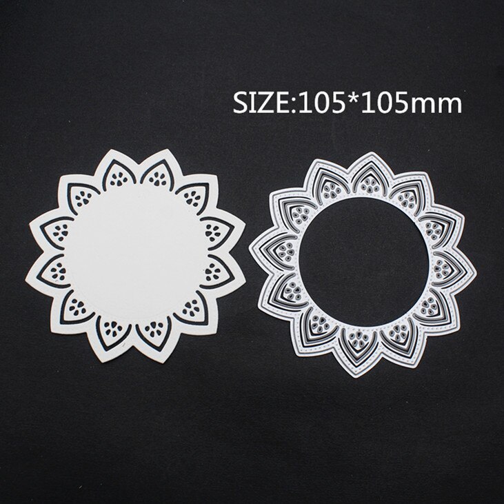 6 style Multi Layered Floral Frame Dies Cut Flower Metal Cutting Dies Stamp for Scrapbooking diy Embossing Paper Card making: 02