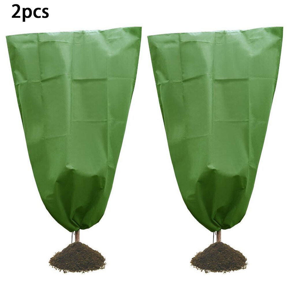 2pcs Winter Vegetation Cover Cold-proof Cover PVC Non-woven Frost-proof Snow-proof Cover for Tree Seedlings